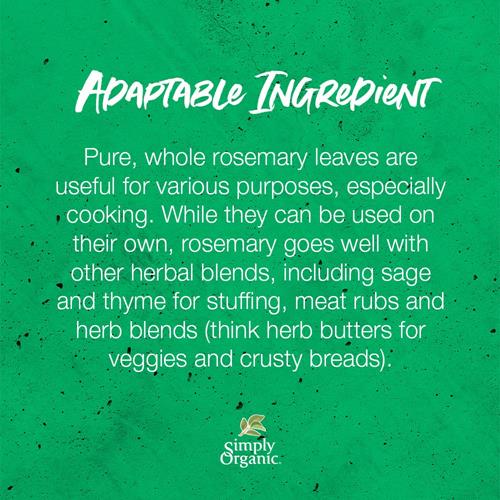 Simply Organic Whole Rosemary Leaf, 1.23 Ounce, Pungent, Herbaceous, Fresh Earthy Taste & Aroma, Kosher, Certified Organic