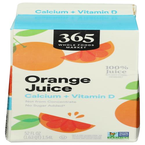 Whole Foods Market, Orange Juice With Calcium And Vitamin D, 52 Fl Oz