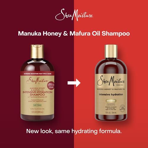 Sheamoisture Intensive Hydration Shampoo For Dry, Damaged Hair Manuka Honey And Mafura Oil Sulfate-Free 13 Oz