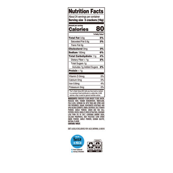 Savoritz Vegetable Round Crackers, 13.3 oz