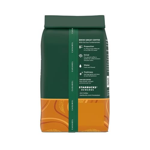 Starbucks Ground Coffee, Caramel Flavored Coffee, Naturally Flavored, 100% Arabica 1 Bag (11 Oz)