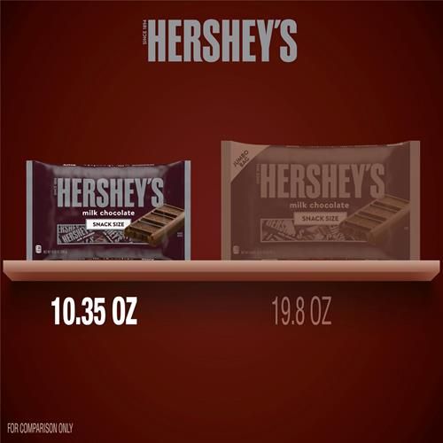 Hersheys Milk Chocolate Snack Size, Candy Bag, 10.35 Oz