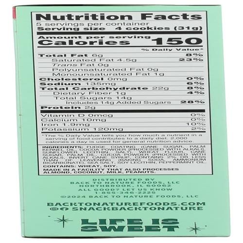 Back To Nature Fudge Mint Cookies, 5.5 Oz