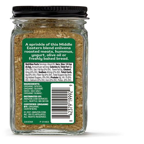 Aplenty, Organic Zaatar Seasoning Blend, 1.5 Oz