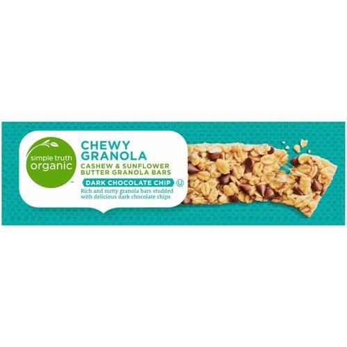 Simple Truth Organic Dark Chocolate Chip Cashew & Sunflower Butter Chewy Granola Bars 5 ct