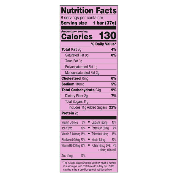 Millville Raspberry Fruit and Grain Cereal Bars, 8 count
