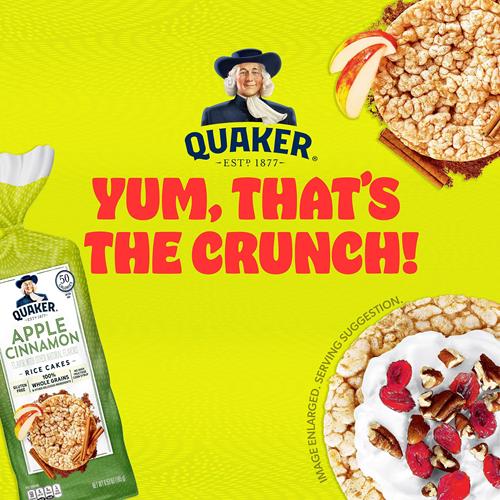 Quaker Large Rice Cakes, Apple Cinnamon, Pack Of 3