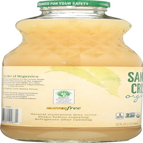Santa Cruz Organic 100% Pure Lemon Juice, 32 Ounces