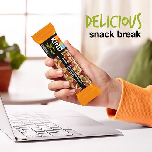 Kind Seeds Fruit & Nuts Snack Bar, Orange Cranberry | 5G Protein, High Fiber, Gluten Free Bars, 1.4 Oz, 6 Count
