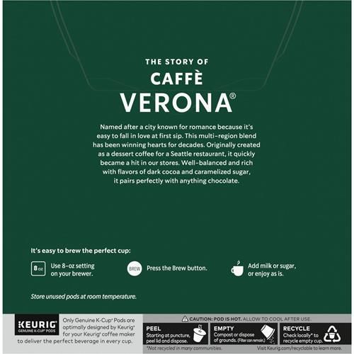 Starbucks K-Cup Coffee Pods, Dark Roast Coffee, Caffè Verona, 100% Arabica, 32 Pods