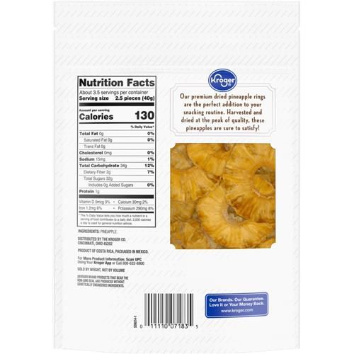 Kroger Dried Pineapple Rings 5 oz