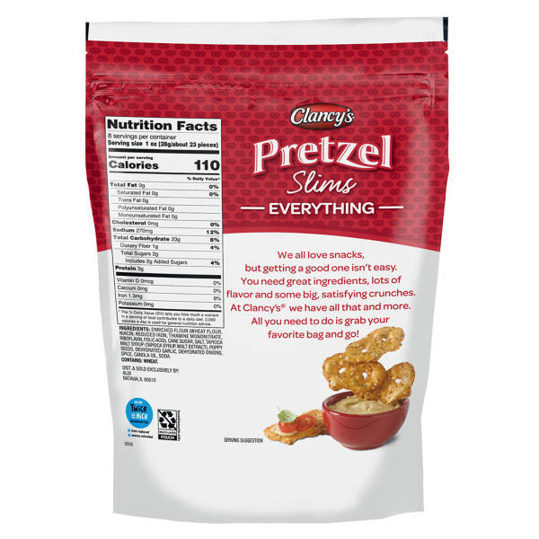 Clancy's Everything Pretzel Slims, 8 oz