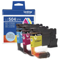 New, Pre-Owned - Brother LC504 Standard Yield Multi-Color (CMY) Ink Cartridge,3-Pack