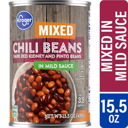 Kroger Mixed Chili Beans in Mild Sauce 15.5 oz