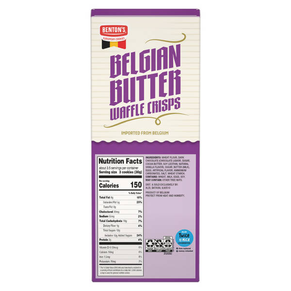 Benton's Belgian Dark Chocolate Butter Waffle Crisp Cookies, 3.88 oz