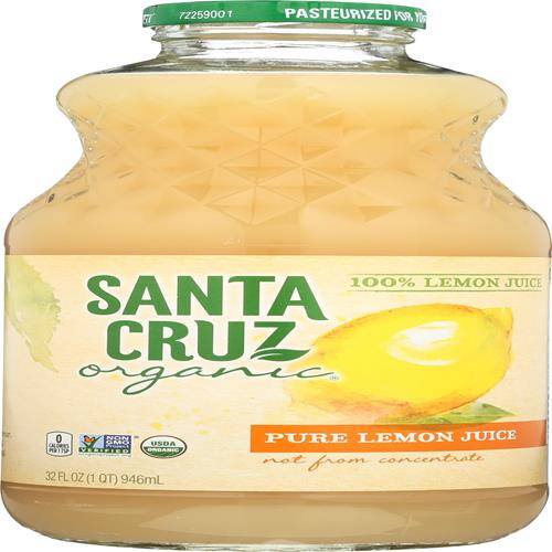 Santa Cruz Organic 100% Pure Lemon Juice, 32 Ounces
