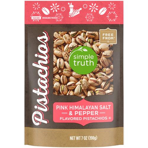 Simple Truth Pink Himalayan Salt & Pepper Flavored Pistachios 7 oz