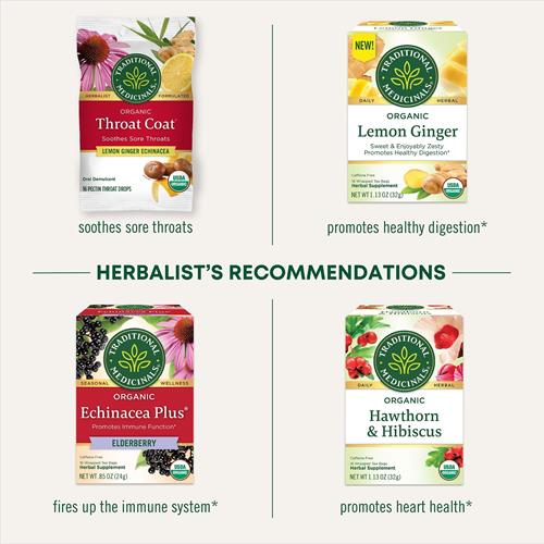 Traditional Medicinals Organic Immune Zoom Lemon Ginger Tea - 16 Ct.