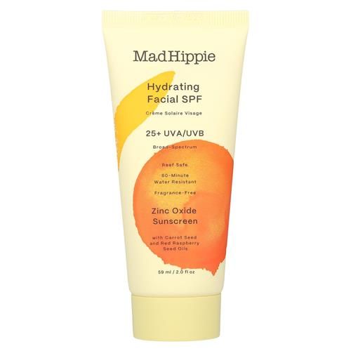 Mad Hippie Hydrating Facial Spf 25+, Zinc Oxide Sunscreen, Reef-Safe Face Cream, Fragrance-Free, 2 Oz