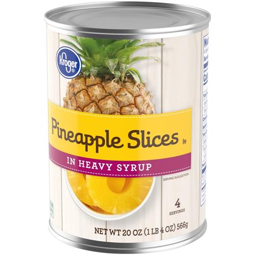Kroger Canned Pineapple Slices in Heavy Syrup 20 oz