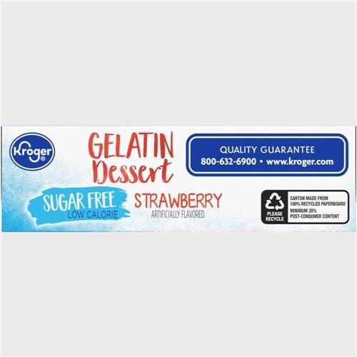 Kroger Sugar Free Strawberry Gelatin Dessert Mix 0.44 oz
