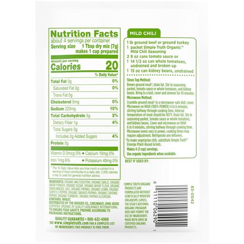 Simple Truth Organic Mild Chili Seasoning Mix 1 oz