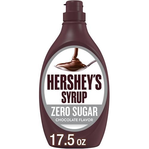 Hersheys Zero Sugar Chocolate Syrup Bottle, 17.5 Oz