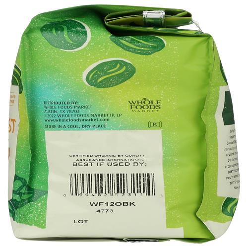 Whole Foods Market, Organic Breakfast Blend Coffee, Whole Bean, Light Roast, 12 Ounce