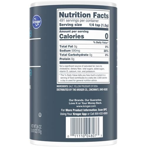 Kroger Free-Flowing Salt 26 oz