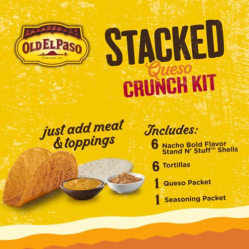 Old El Paso Stacked Queso Crunch Taco Kit, 6-Count, 13.25 Oz.