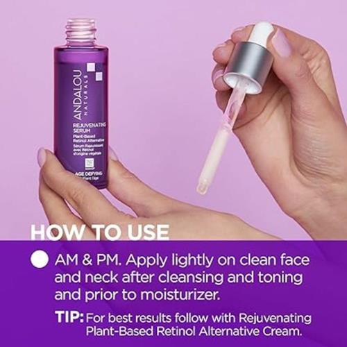 Andalou Naturals Rejuvenating Serum With Plant Based Retinol, 1 Oz