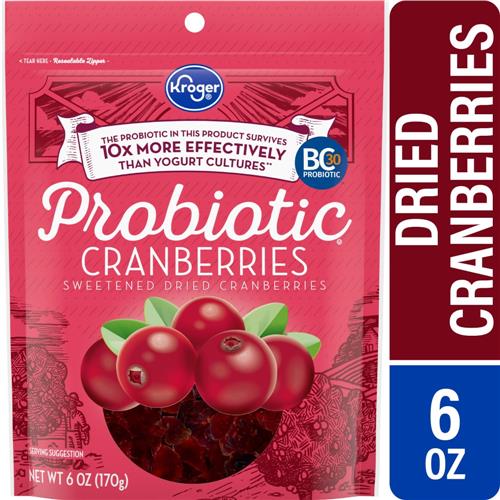 Kroger Probiotic Dried Cranberries 6 oz