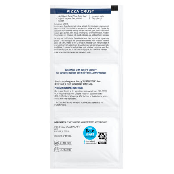 Baker's Corner Fast Rising Instant Yeast Packets, 3 count