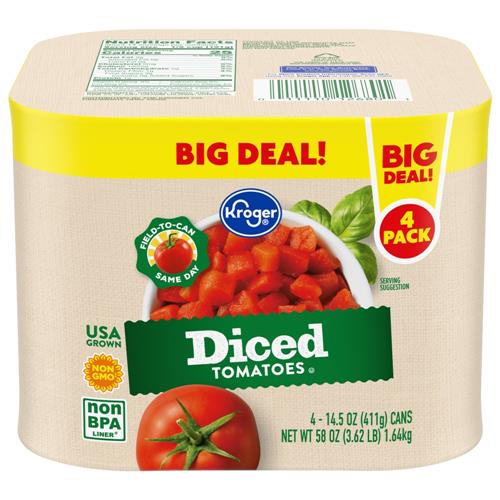 Kroger Diced Tomatoes 14.5 oz / 4 pk