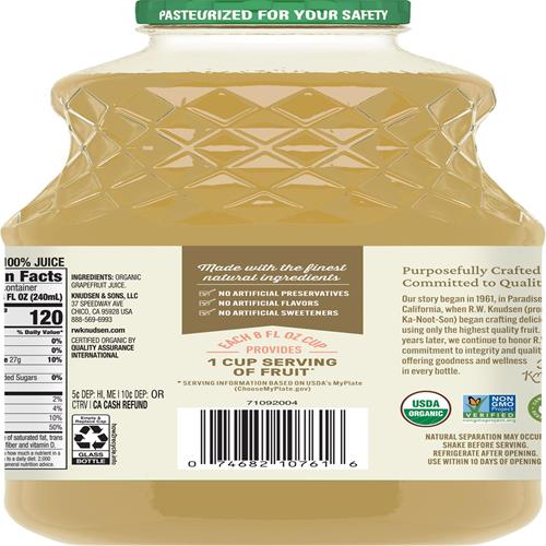 R.W. Knudsen, Organic Grapefruit Juice, 32 Fl Oz