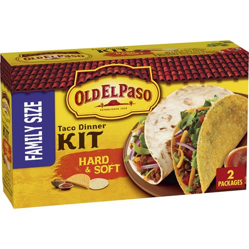 Old El Paso Hard & Soft Taco Dinner Kit, Family Size, 2 Kits, 21.2 Oz.