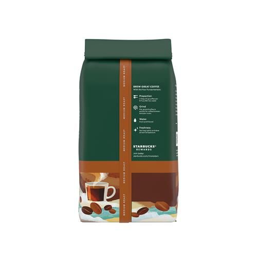Starbucks Ground Coffee, Medium Roast Coffee, Breakfast Blend, 100% Arabica, 1 Bag (18 Oz)