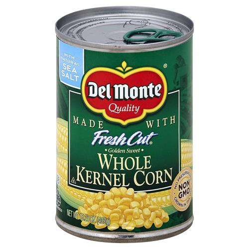 Del Monte Fresh Cut Golden Sweet Whole Kernel Corn, Canned Vegetables, 15.25 Oz Can