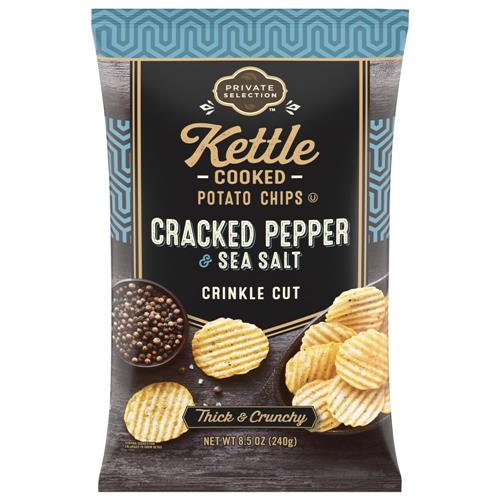 Private Selection Sea Salt & Pepper Crinkle Cut Kettle Chips 8.5 oz