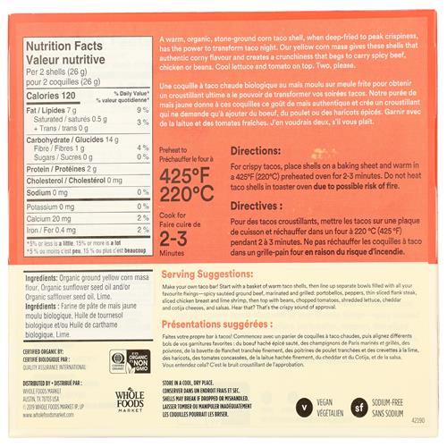 Whole Foods Market Organic Yellow Taco Shells, 5.5 Oz