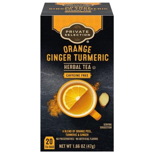 Private Selection Orange Ginger Turmeric Herbal Tea Bags 20 ct