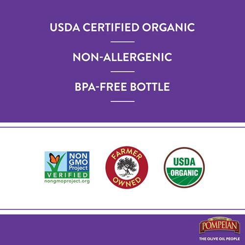 Pompeian Gourmet Organic Balsamic Vinegar, Perfect For Salad Dressings, Marinades & Vegetables, Non-Allergenic, Non-Gmo, 16 Fl. Oz.