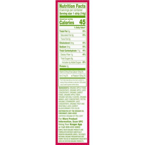 Simple Truth Organic Strawberry & Mango Strips 8 ct / 0.5 oz