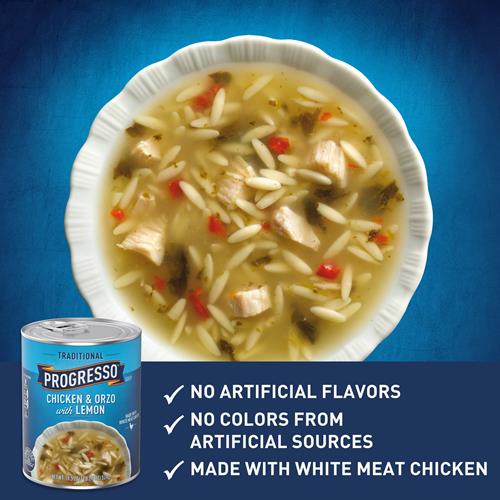 Progresso Traditional, Chicken & Orzo With Lemon Canned Soup, 18.5 Oz.