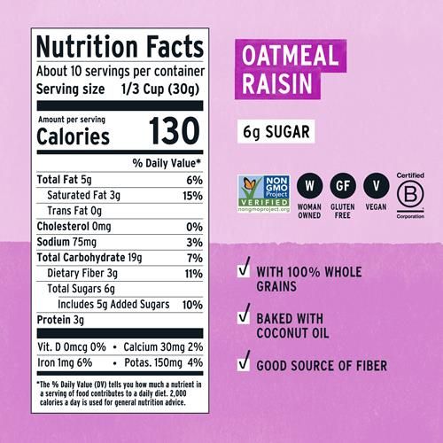 Purely Elizabeth Granola Ckie Oatml Raisn 11 Oz