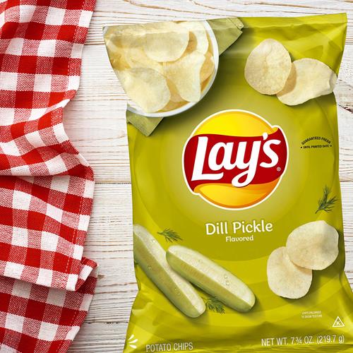 Lays Potato Chips Dill Pickle Flavor, 7.75 Oz