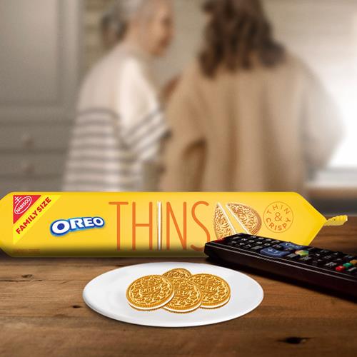 Oreo Thins Golden Sandwich Cookies, Family Size, 11.78 Oz