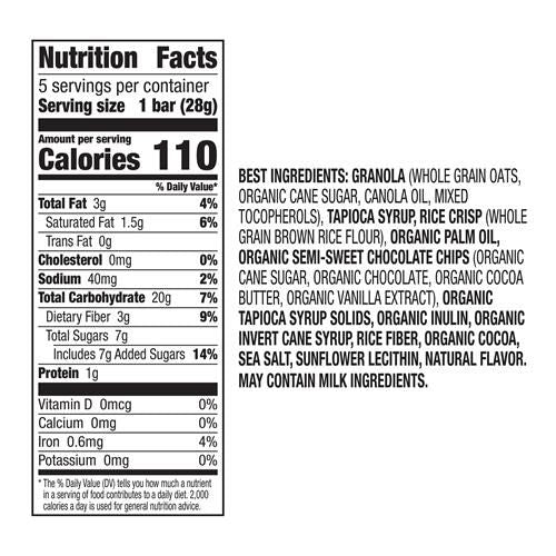 Annies Gluten Free Chewy Granola Bars, Double Chocolate Chip, 5 Bars, 4.9 Oz