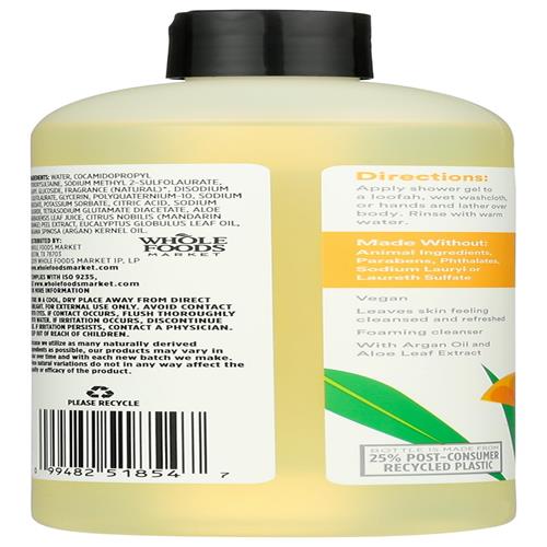 Whole Foods Market Satsuma & Eucalyptus Shower Gel, 16 Fl Oz