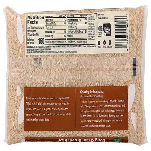 Whole Foods Market Organic Long Grain Brown Rice, 32 Oz